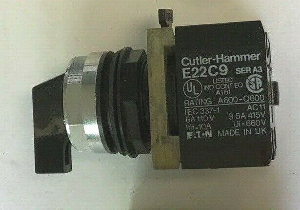 CUTLER HAMMER E22VBM3H SELECTOR SWITCH 3POS 6A 110V