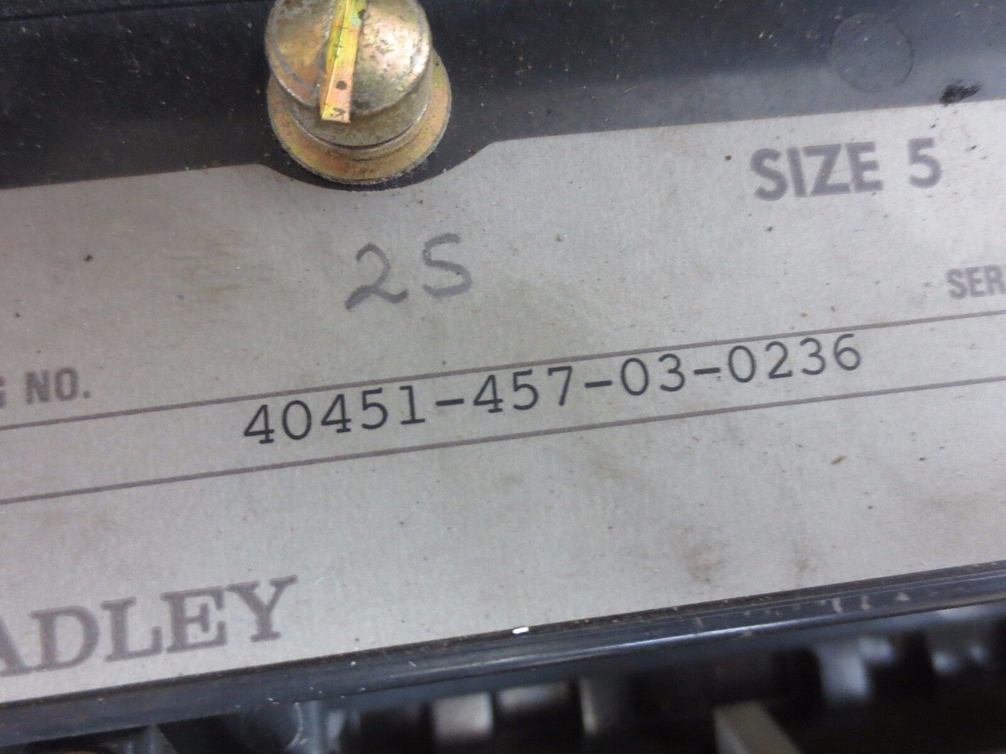 ALLEN-BRADLEY 40451-457-03-0236 SIZE 5 STARTER 270A MAX CONT. 75 to 200 HP