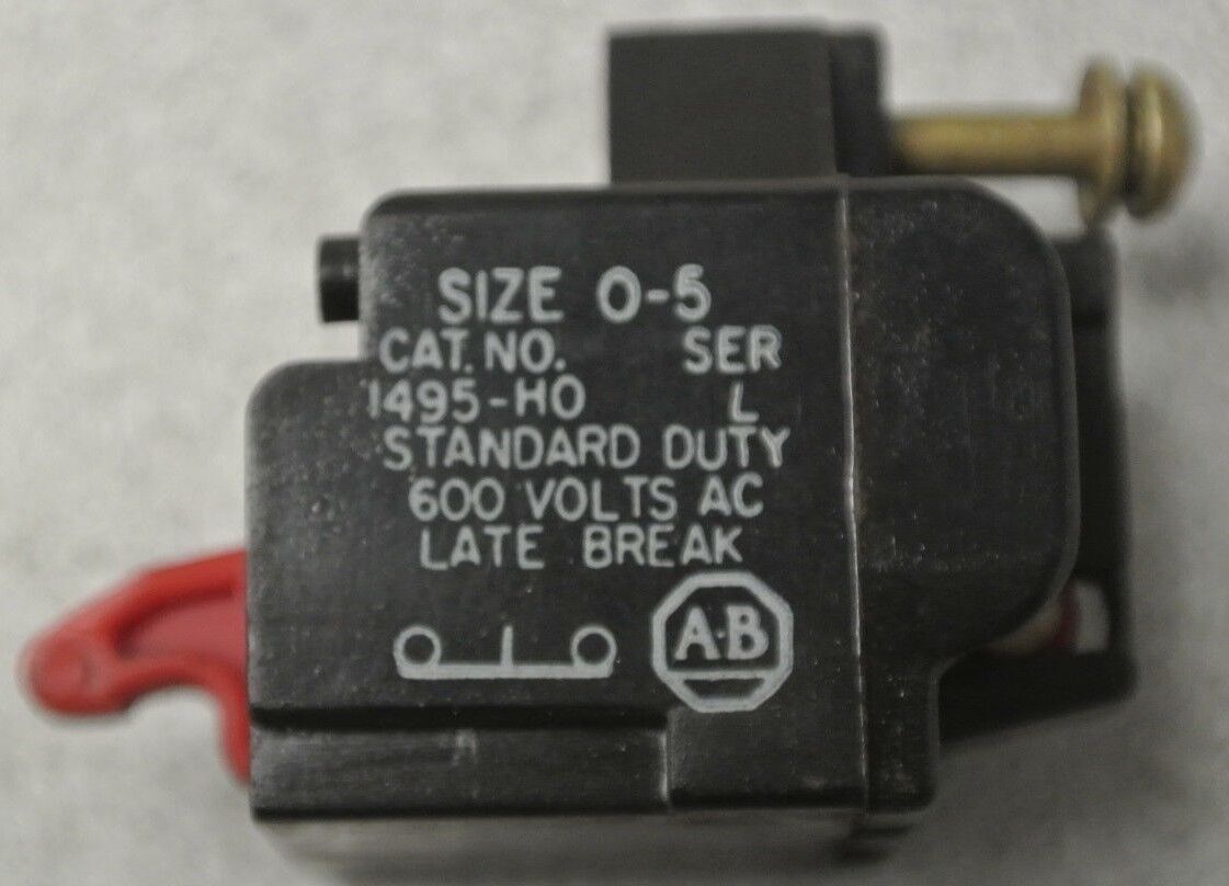ALLEN-BRADLEY 1495-H0 AUXILIARY CONTACT / NC / LATE BREAK / SIZES 0-5 NEW SURPLU