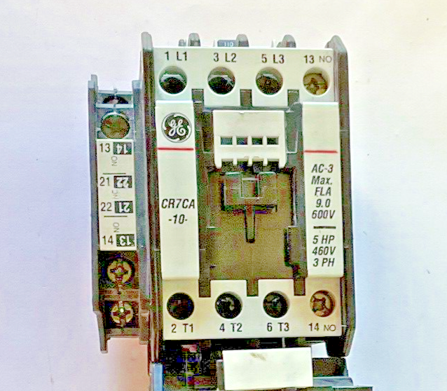 GENERAL ELECTRIC CR7CA-10 STARTER W/CR7XA11B AUX CONTACT CR7G1WF RELAY