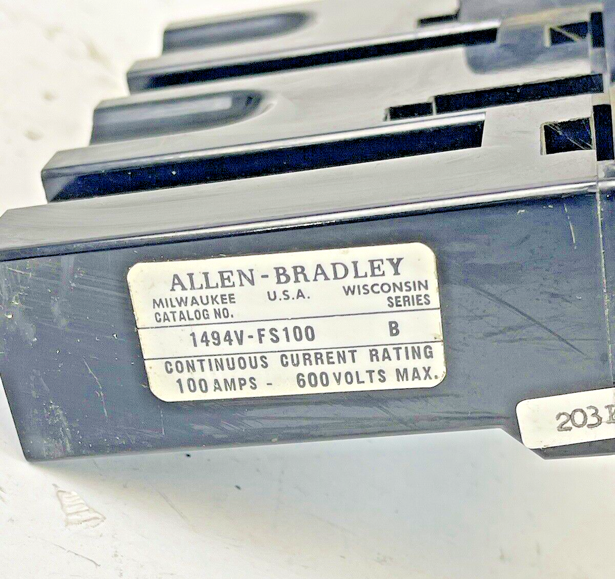 ALLEN BRADLEY-1494V-DS100 SER. B-DISCONNECT SWITCH-1494V-FS100 BLOCK **SEE COND.