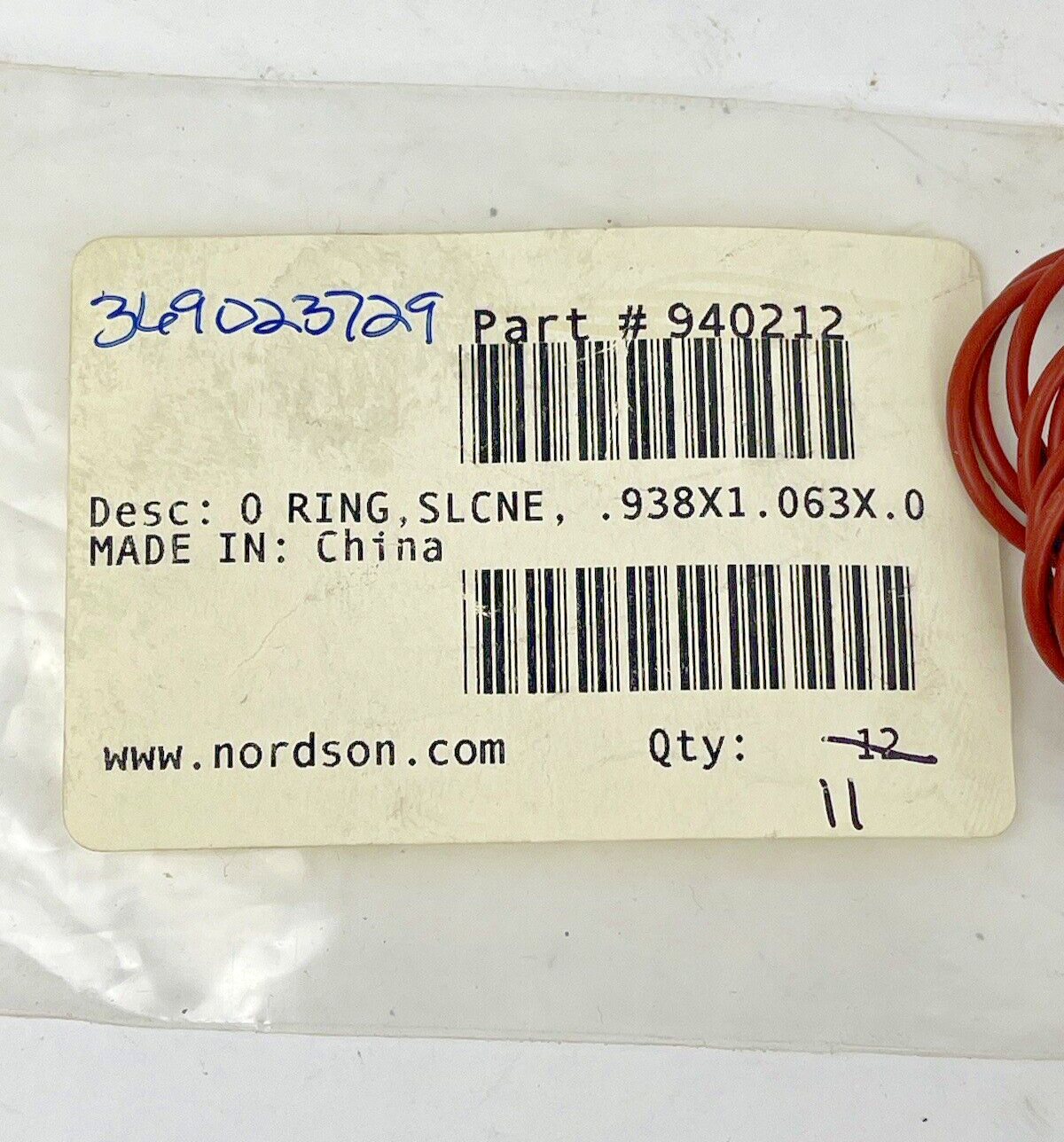 NORDSON *LOT OF 11* - 940212 O-Ring FOR MANUAL SPRAY GUNS REPAIR AND MAINTENANCE