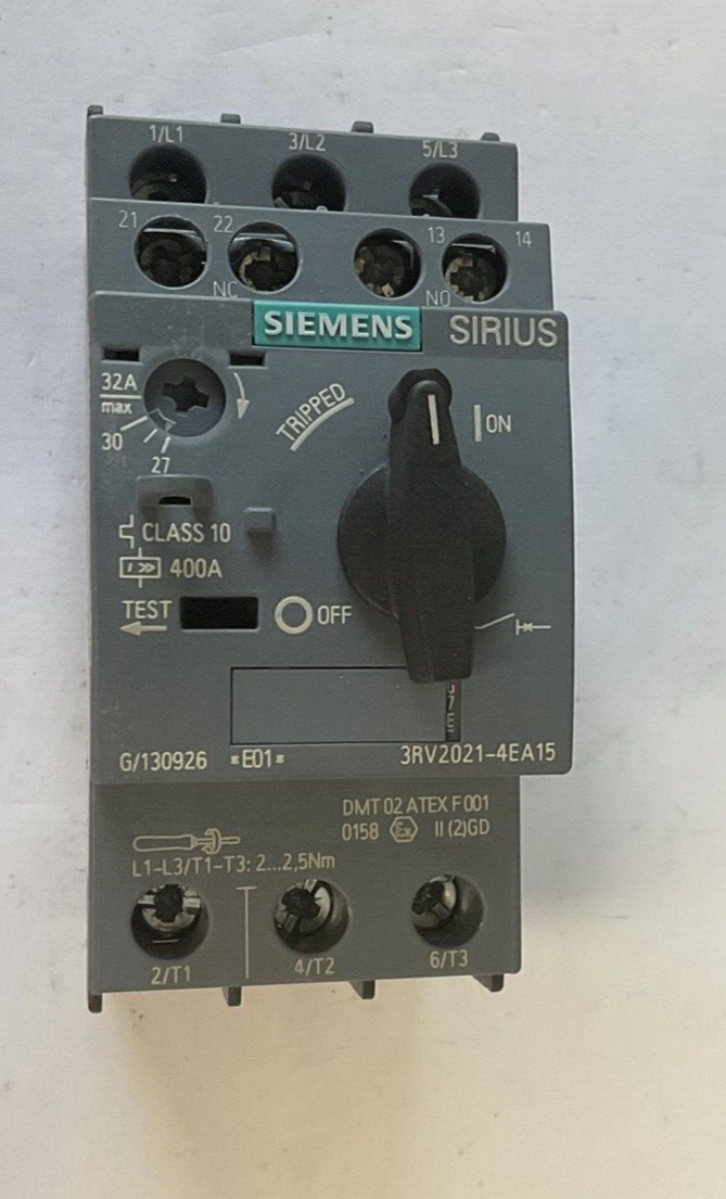 SIEMENS 3RV2021-4EA15 CIRCUIT BREAKER 400A CAT.A