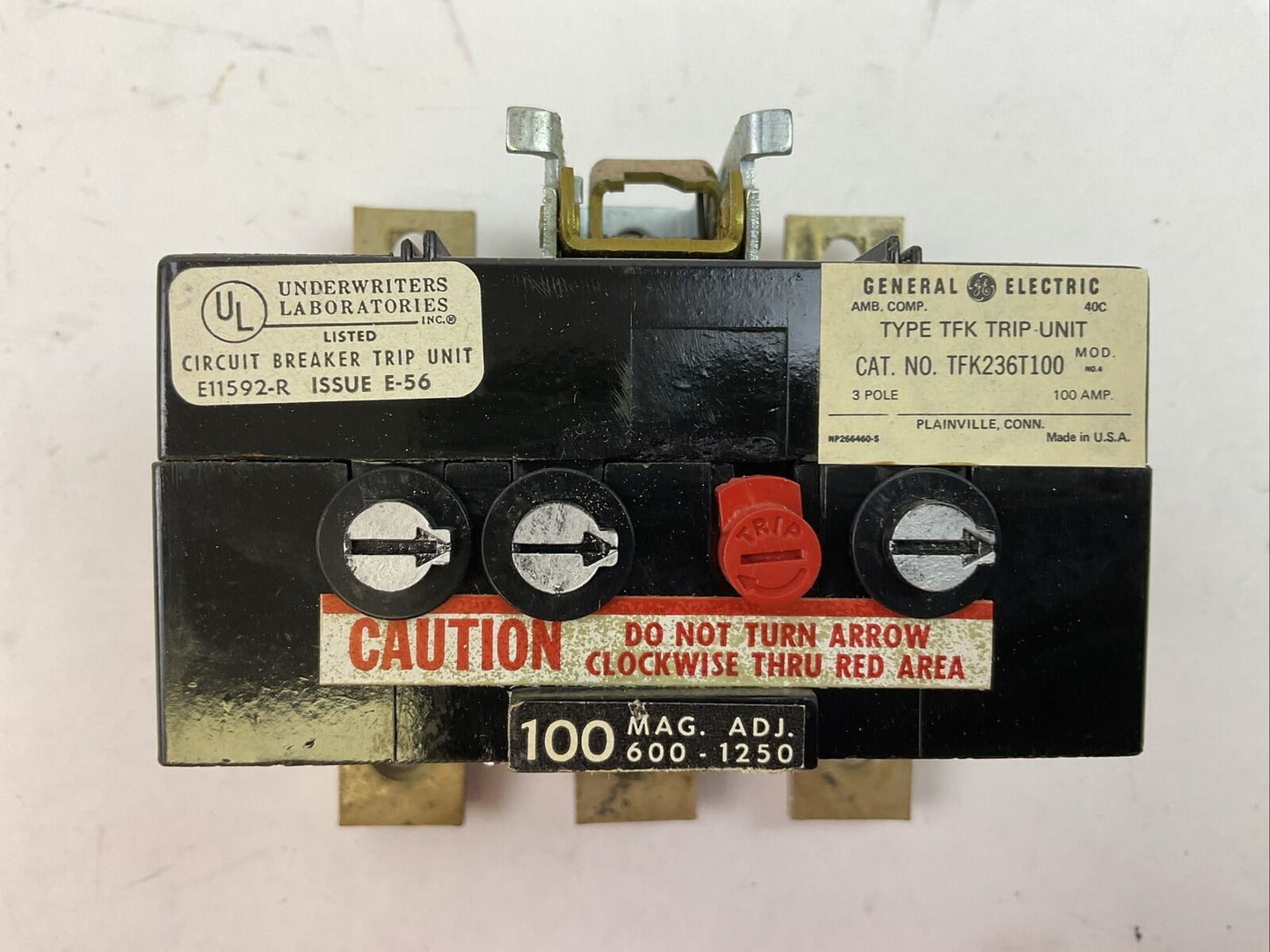 GE TFK236T100 TYPE TFK TRIP UNIT 100AMP 3POLE