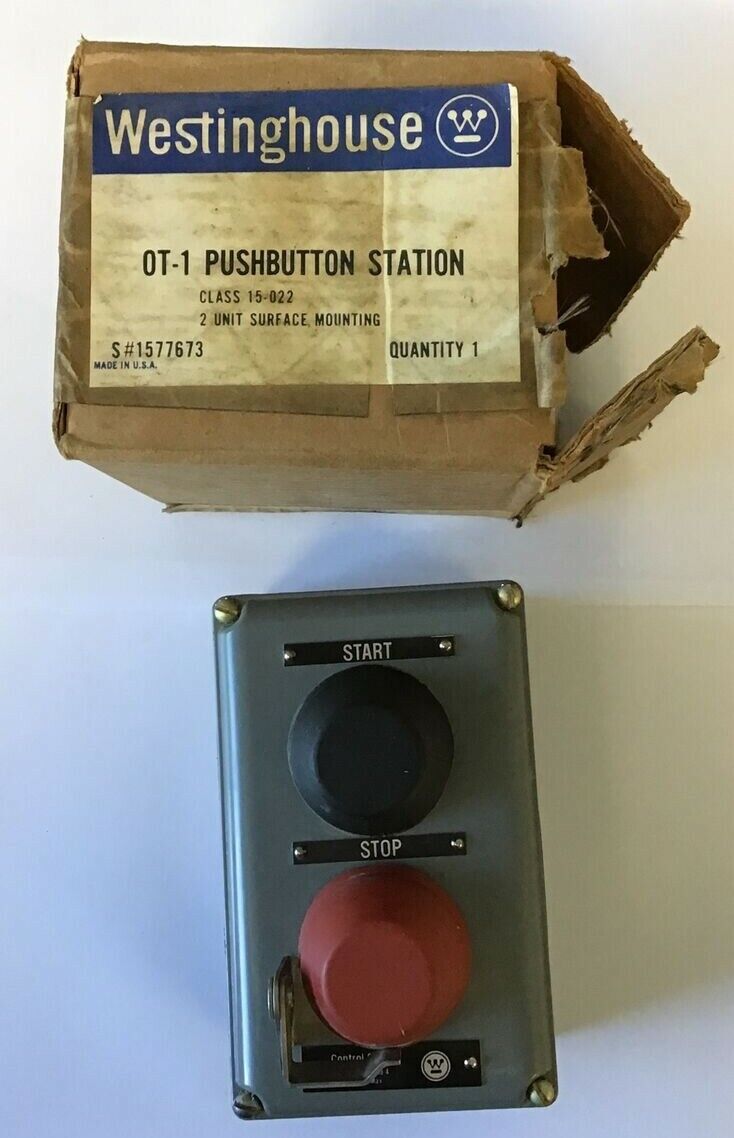 WESTINGHOUSE TYPE OT-1 CLASS 15-022 PUSHBUTTON STATION 600VAC/DC