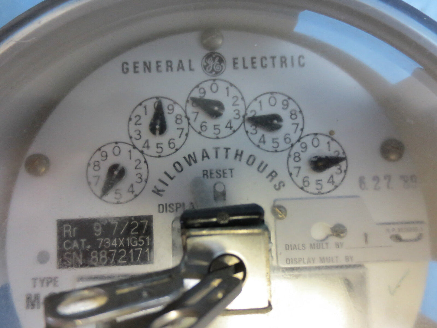 GENERAL ELECTRIC KILOWATTHOUR METER - V65SEC 734X1G51 700X24G831 82838745 120V