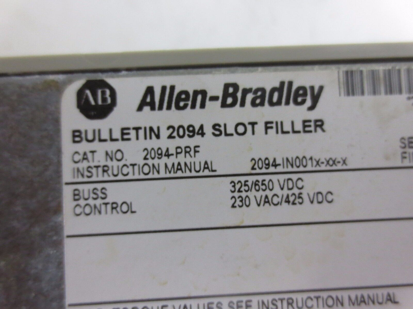 ALLEN-BRADLEY 2094-PRF KINETIX 6000 POWER RAIL SLOT FILLER 230/460V - NEW