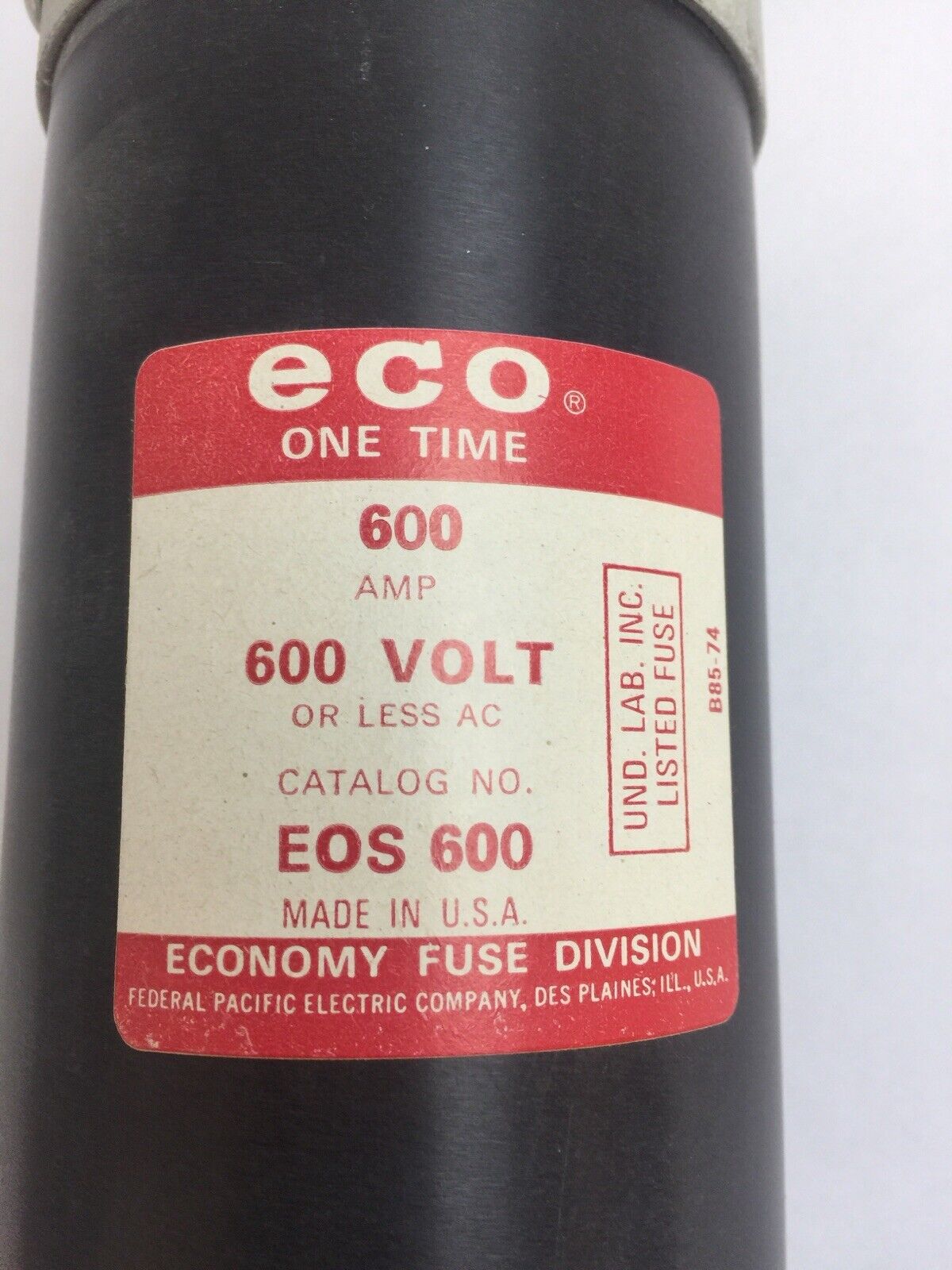 ECONOMY EOS600 ONE TIME FUSE 600AMP 600VAC