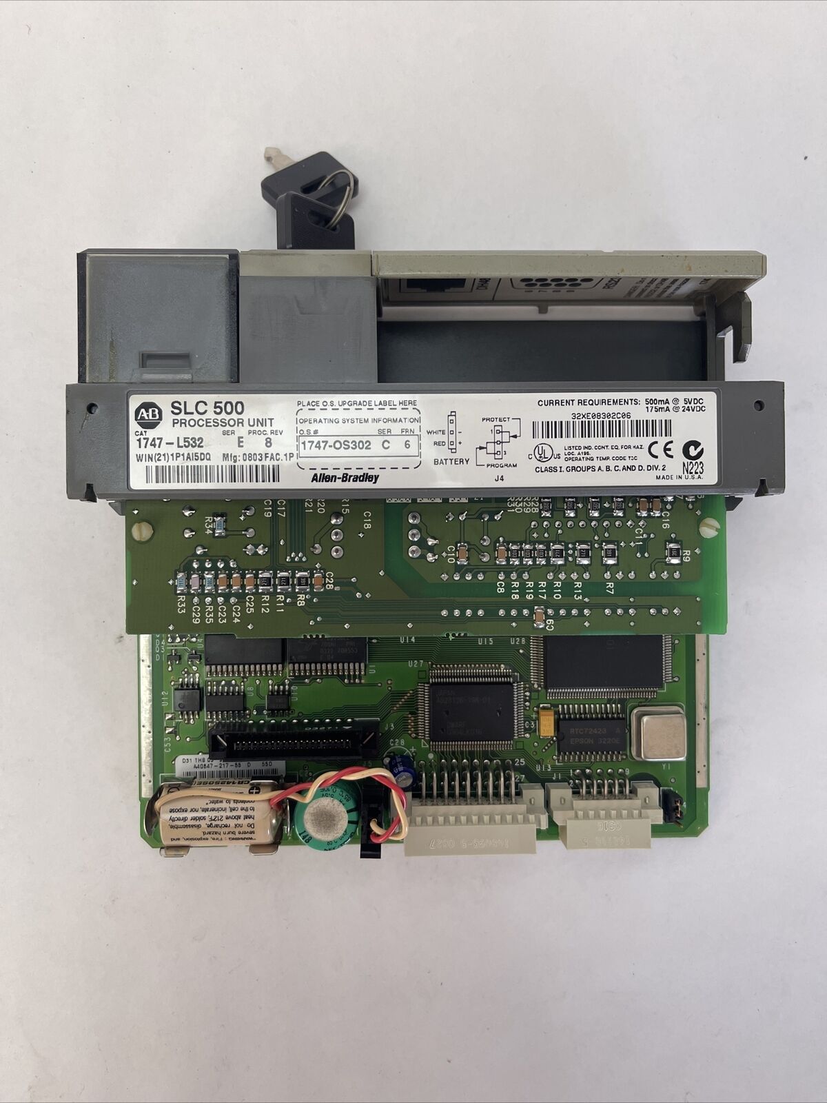 ALLEN BRADLEY 1747-L532 PROCESSOR UNIT SER E PROC REV 8 1747-OS302 SER C FRN 6
