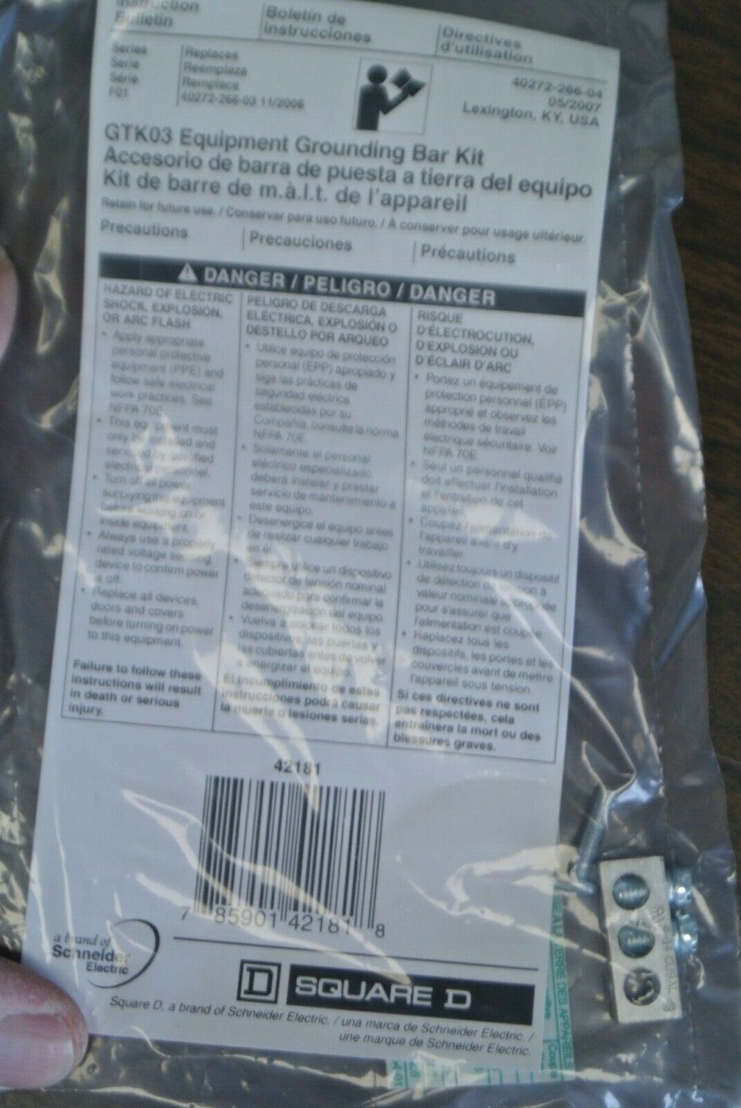 BOX of 10 / SQUARE D GTK03 EQUIPMENT GROUNDING BAR KITS / NEW SURPLUS