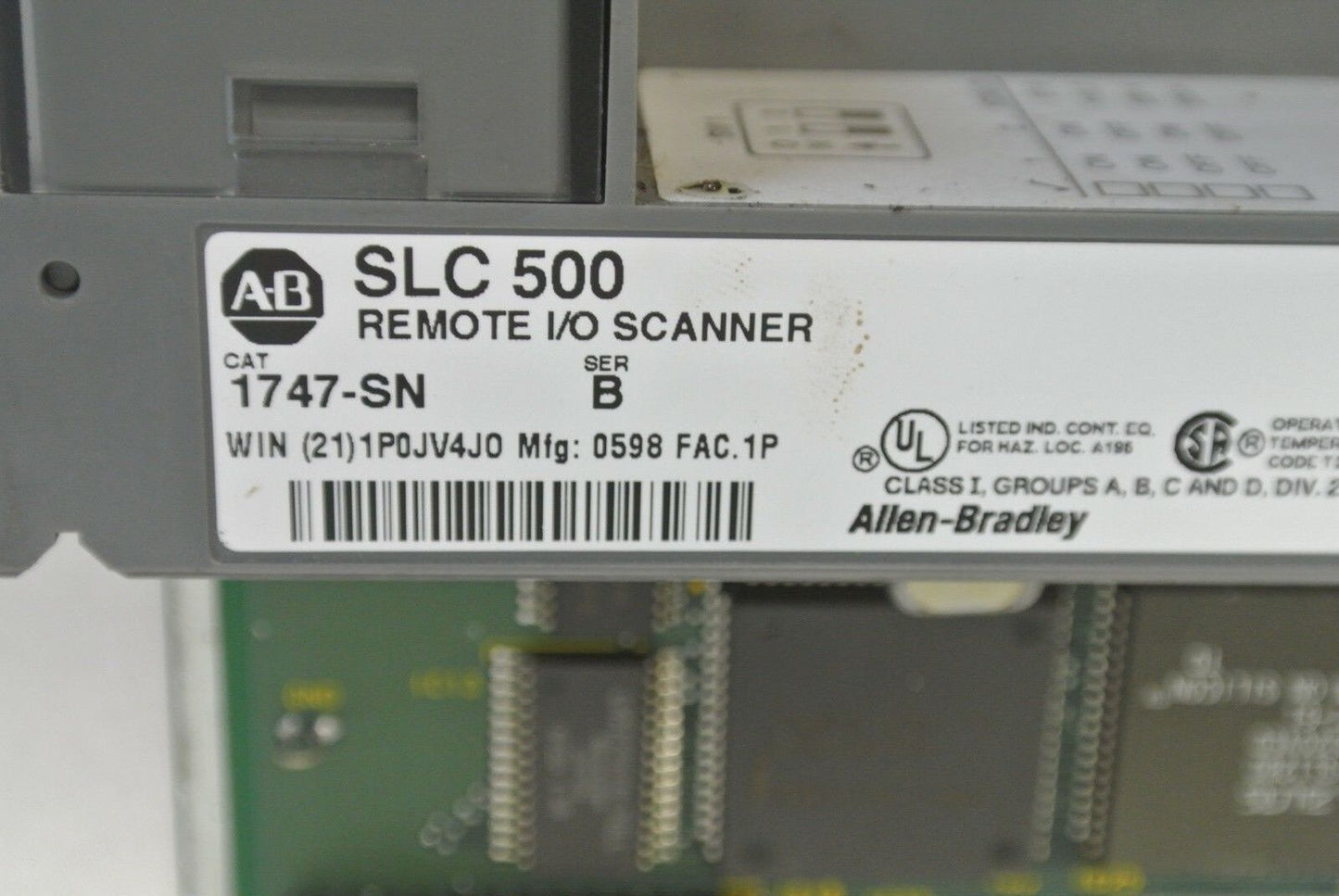 ALLEN-BRADLEY 1747-SN REMOTE I/O SCANNER MODULE - Ser. B - HOST FRN: 1.0b