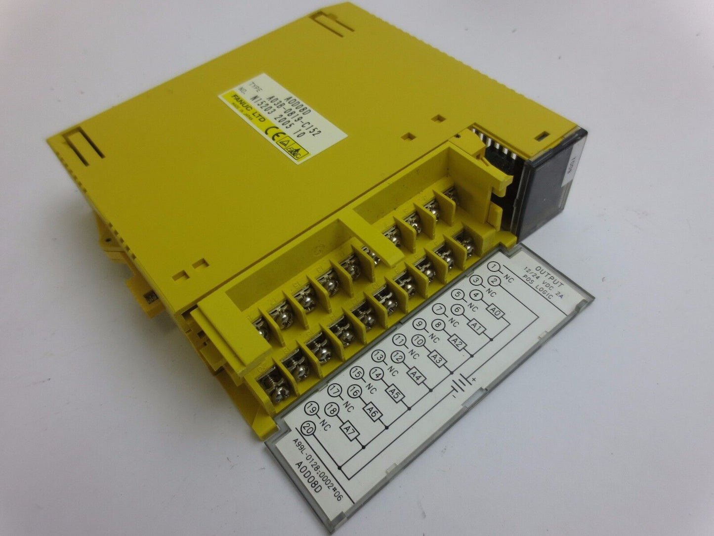 FANUC A03B-0819-C152 / AOD08 OUTPUT MODULE 12/24VDC, 2A, POSITIVE LOGIC w/ DOOR