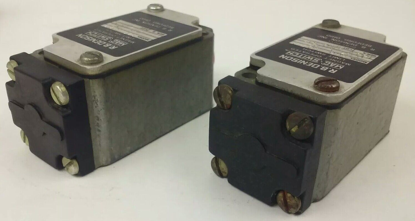 R.B.DENISON SGO-8022 MAG OPERATED LIMIT SWITCH 6/60VDC, 100W.RES/IND, LOT OF 2