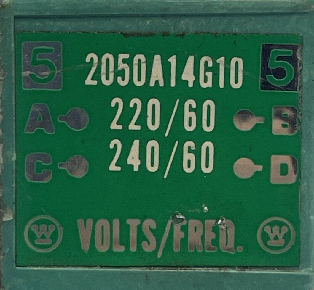 WESTINGHOUSE 2050A14G10 COIL 220V/60 240V/60