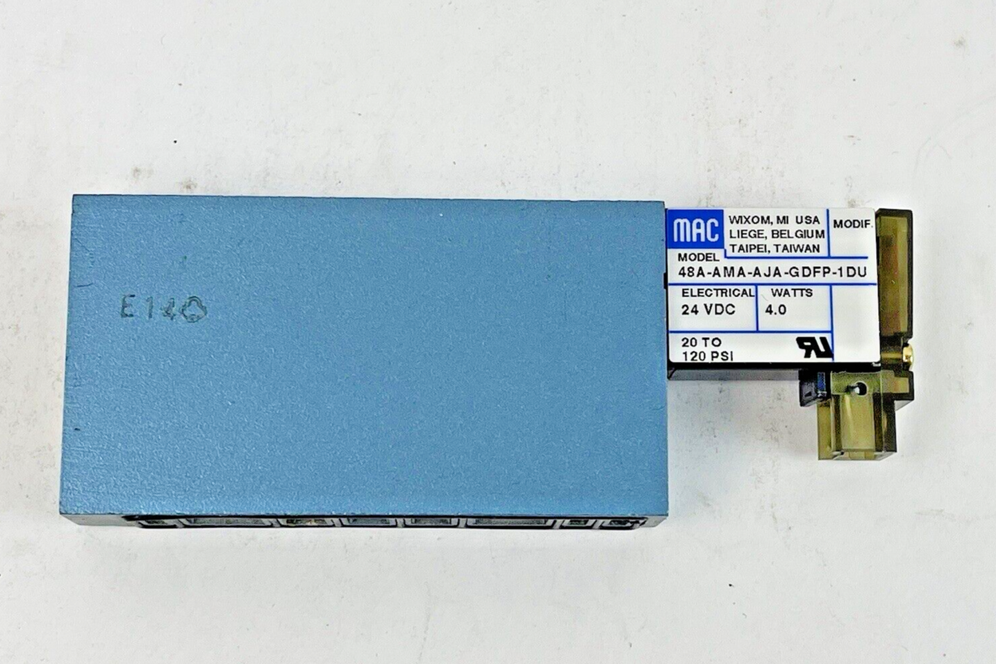 MAC - 48A-AMA-000-GDFP-1DU - SOLENOID VALVE - 24VDC, 20-12 PSI, 4 WATT, 2 POS