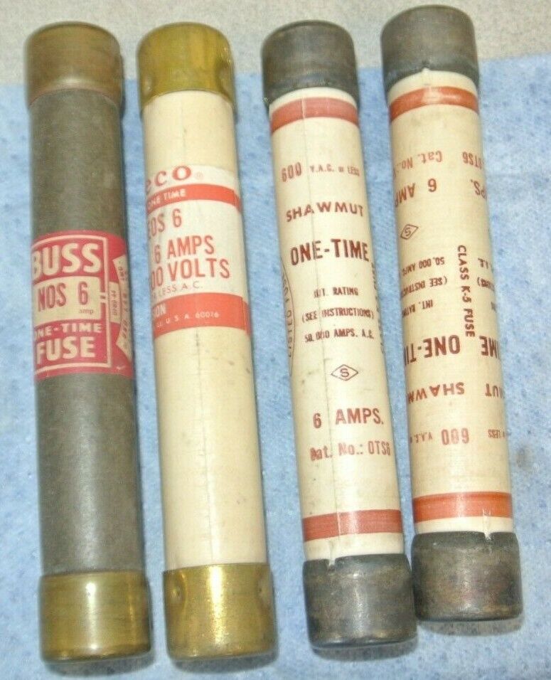HUGE LOT of 35 ONE-TIME FUSES 5A, 6A, 8A, 10A, 15A, 20A, 25A / 600V / SEE BELOW