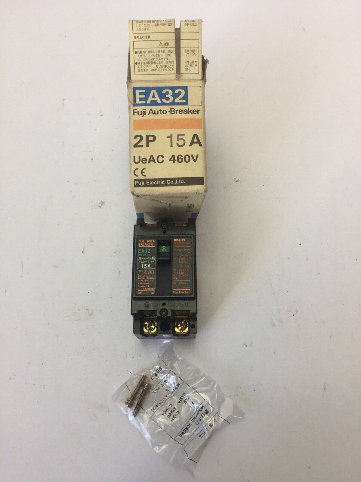 FUJI EA32 BB2AEA-015 AUTO BREAKER 15A 460VAC 2 POLE