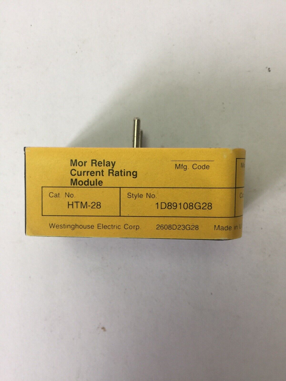 WESTINGHOUSE HTM-28 MOR RELAY CURRENT RATING MODULE MODEL B HEATER MODULE