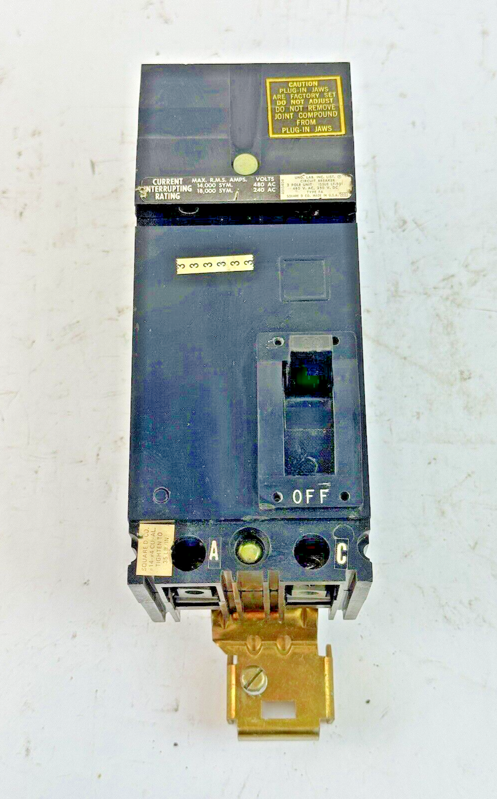 SQUARE D - FA24020AC - I-LINE MOLDED CIRCUIT BREAKER - 20 AMP/2 POLE/480 VAC