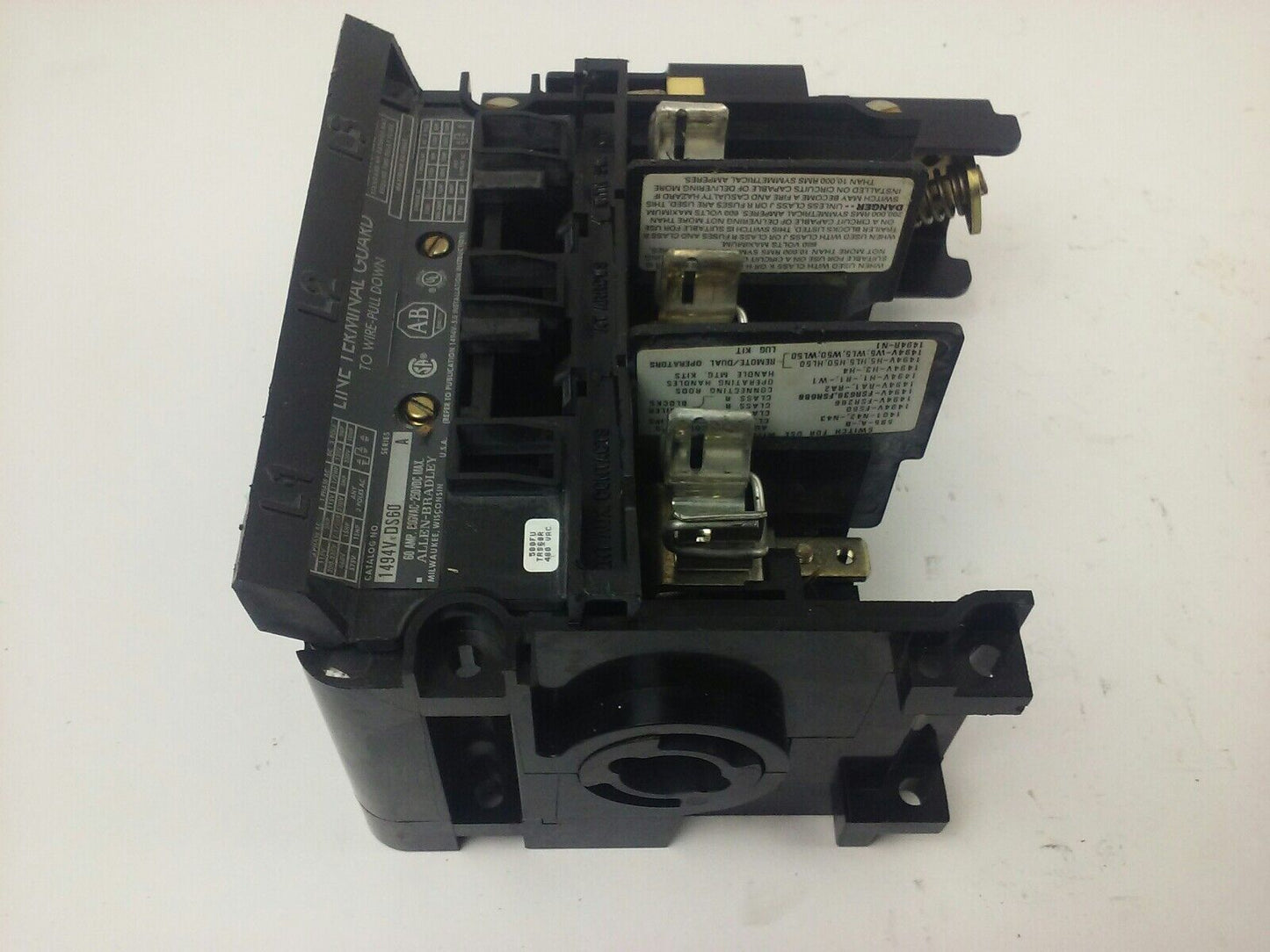 ALLEN BRADLEY 1494V-DS60 SER. A, FUSIBLE SWITCH, 3PH, 3P, 60A, 600V, 1494V-FS60