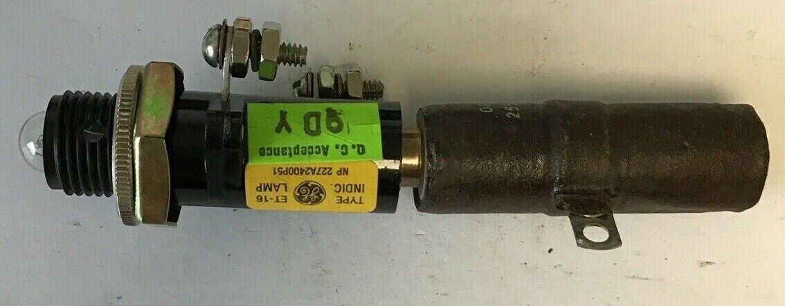 GENERAL ELECTRIC 127B8108G-2 INDICATING LAMP 125VDC TYPE ET-16