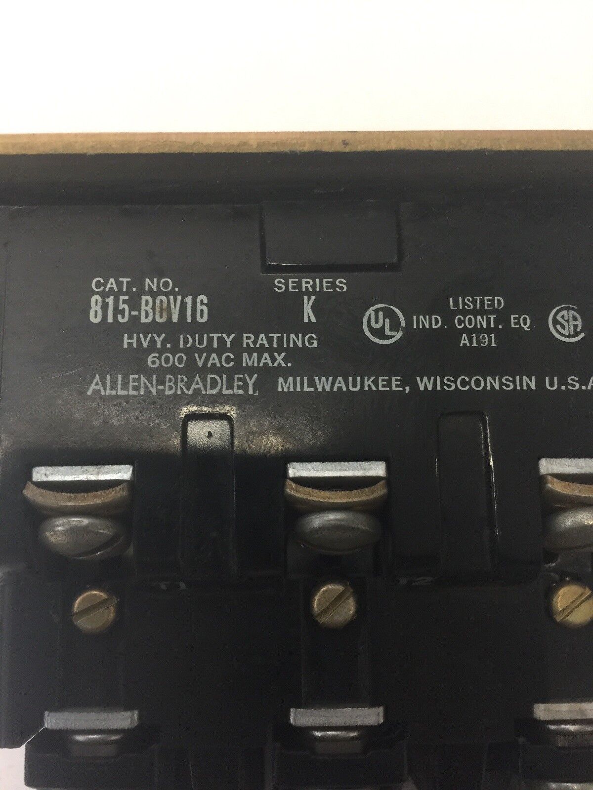 ALLEN BRADELY 815-B0V16 OVERLOAD RELAY SER K 600VAC