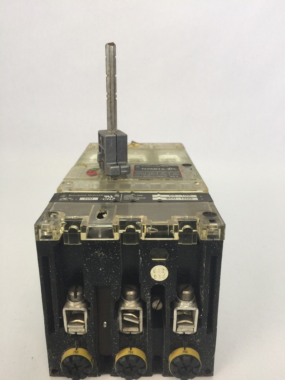 KLOCKNER MOELLER NZMH6-100 CIRCUIT BREAKER 600VAC 100A ZM6-100-CNA THERMAL TRIP
