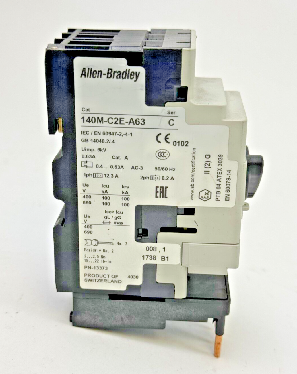 ALLEN-BRADLEY - 140M-C2E-A63 SER. C -MANUAL MOTOR PROTECTOR- 140M-C-AFA11 SER. A
