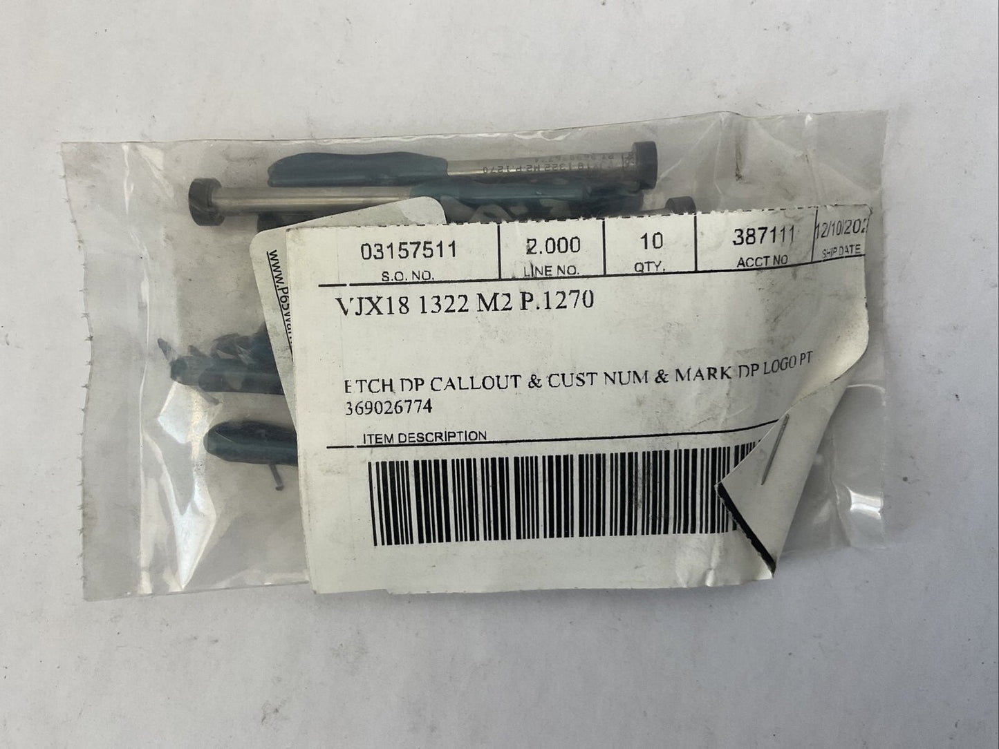 DAYTON VJX18 1322 M2 P.1270 PUNCH (BAG OF 10)