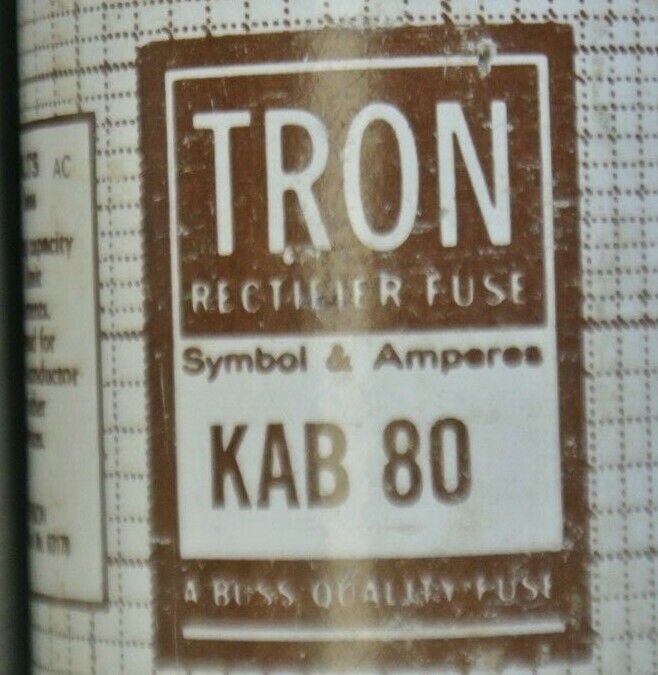 BUSSMANN / TRON KAB80 RECTIFIER FUSE / 250V / 80A / NEW SURPLUS / EACH