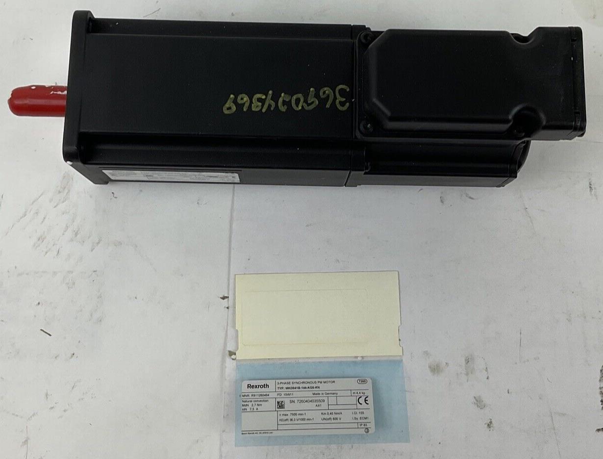 REXROTH R911260464 3-PHASE SYNCHRONOUS PM MOTOR MKD041B-144-KG0-KN 600V