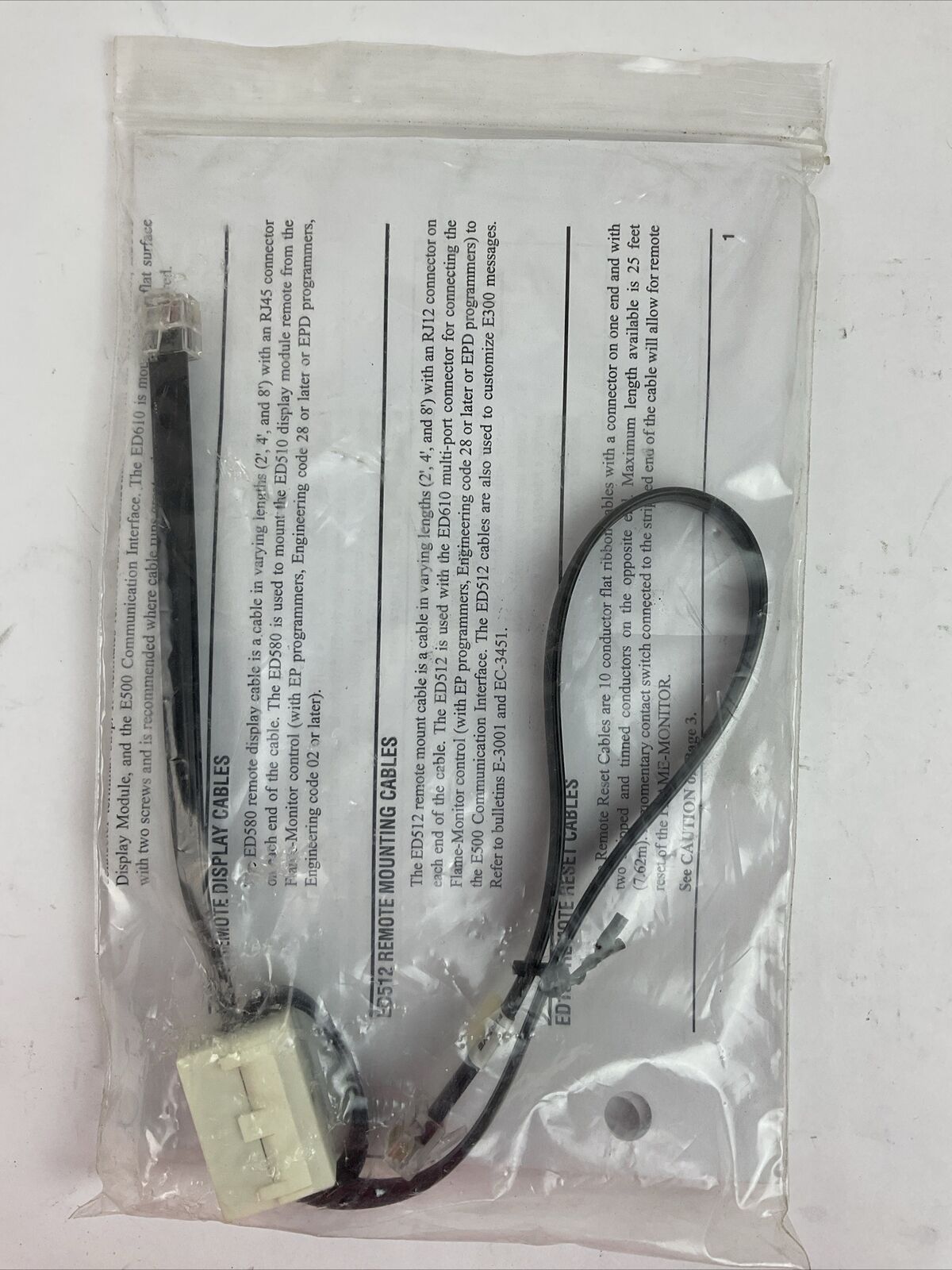 FIREYE ED580-2 REMOTE DISPLAY CABLE