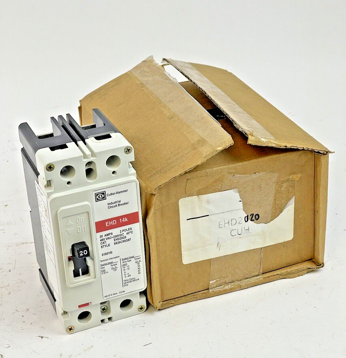 CUTLER-HAMMER - EHD2020 - CIRCUIT BREAKER - 20A, 2POLE, 480VAC