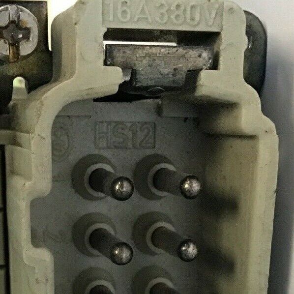 HARTING HS12 "MALE" 16A 380V / HAN E AV TERMINAL BLOCK CONNECTOR 600V