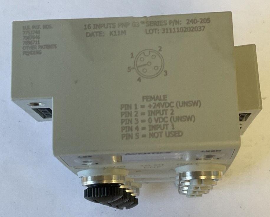 AVENTICS 240-205 DIGITAL I/O MODULE 16 INPUTS PNP G3 24VDC