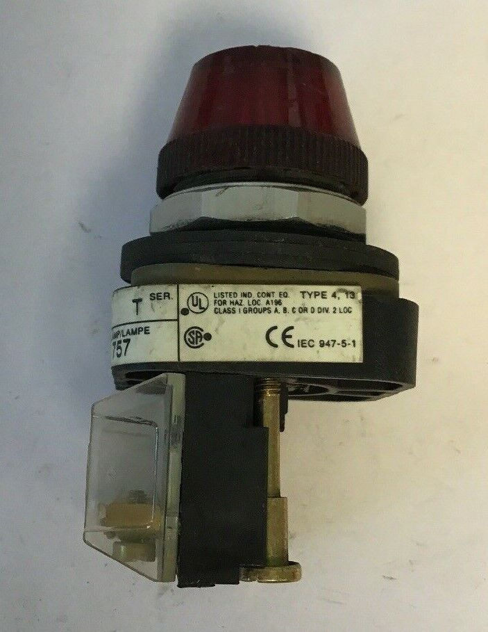ALLEN BRADLEY 800T-Q24 SER.T RED PILOT LIGHT 24VAC/DC #757 LAMP