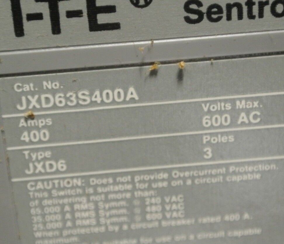 SIEMENS BDFW400 WELDER BUS PLUG w/ JXD63S400A BREAKER 600V, 400A, 3-PHASE, 3WIRE