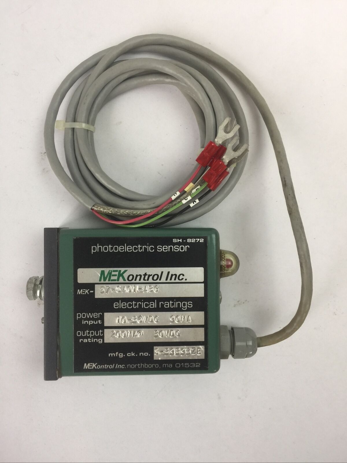 MEKONTROL MEK57-SA01-ABG PHOTOELECTRIC SENSOR OUTPUT 200MA@ 30VDC INPUT 10-36VDC