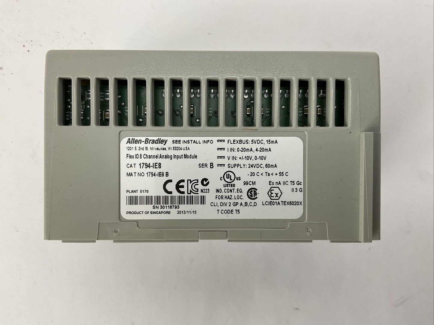 ALLEN BRADLEY 1794-IE8 SER B FLEX IO 8CHANNEL ANALOG INPUT MODULE