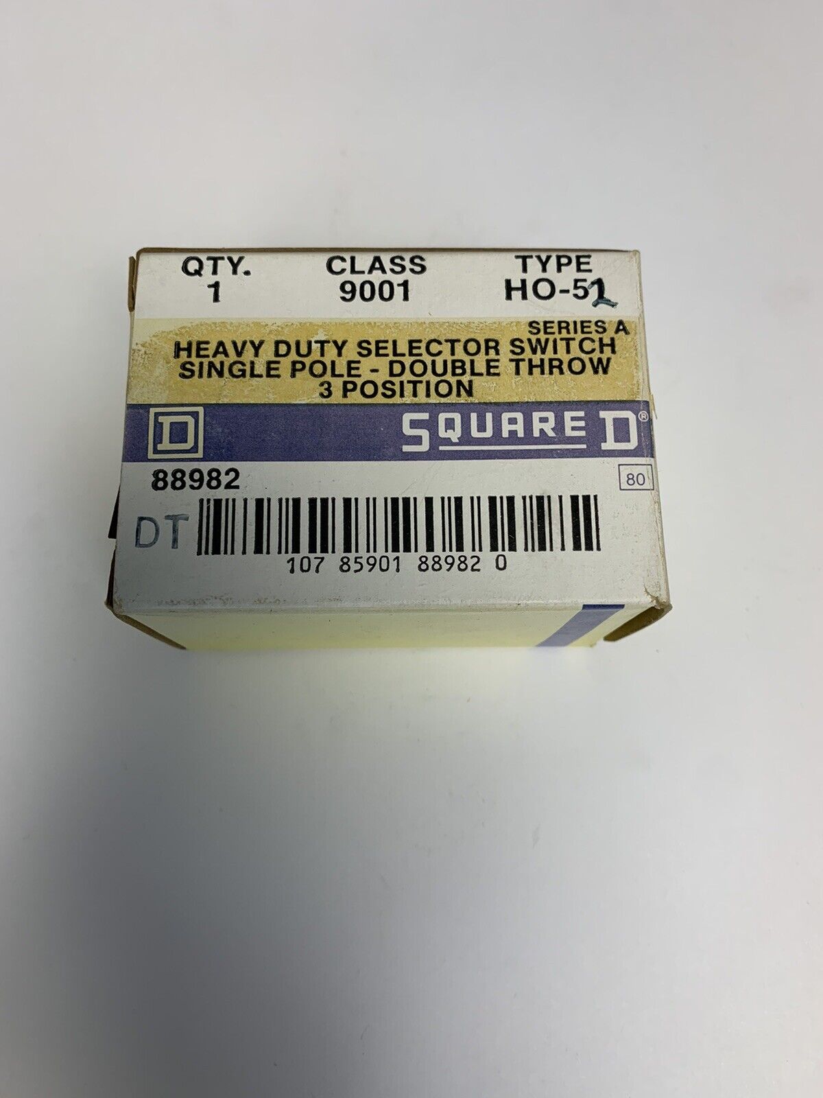 Square D 9001 HO-52 Single Pole-Double Throw 3 Position Selector Switch