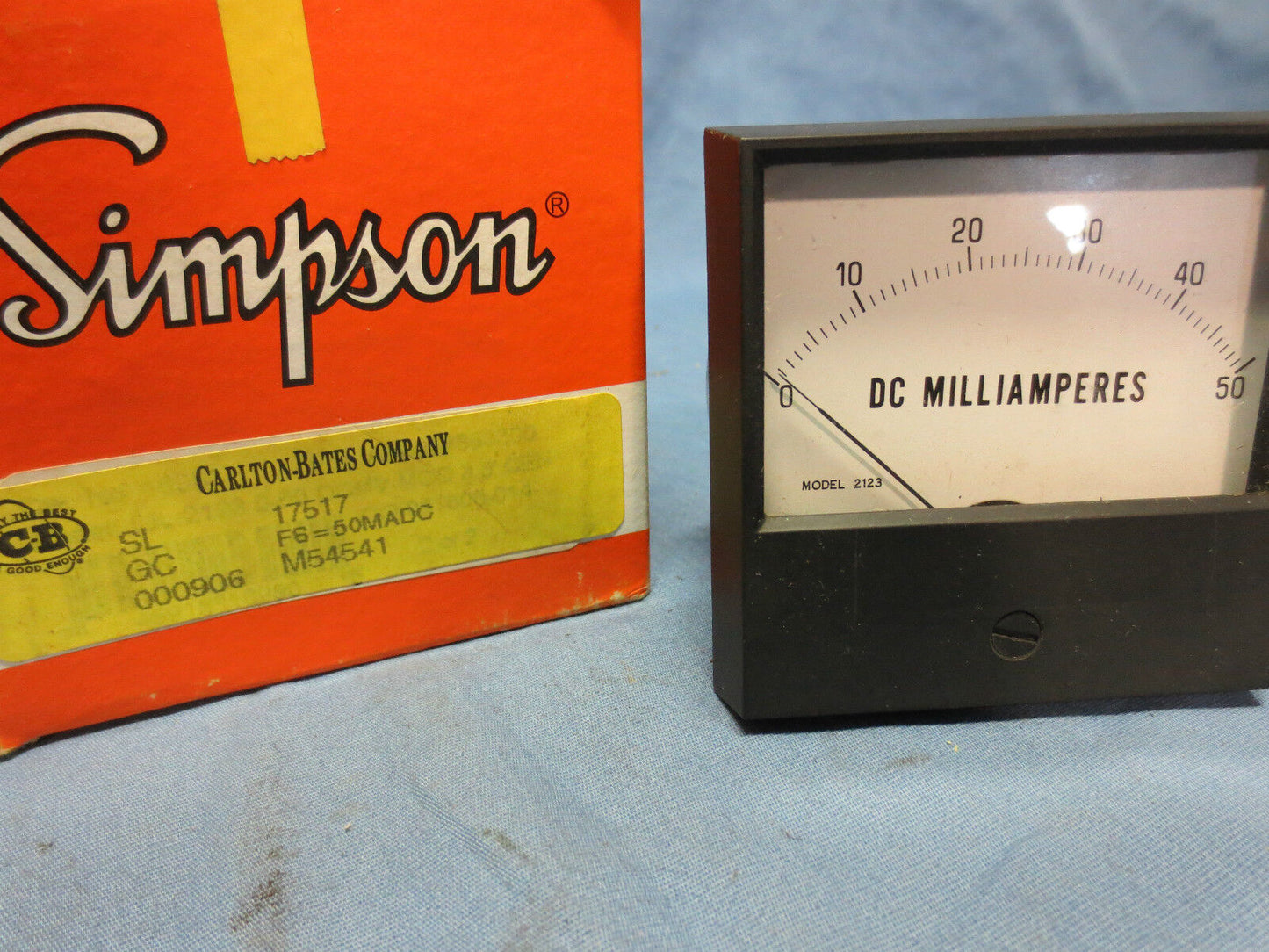 SIMPSON 17517 ANALOG PANEL METER 2123A----0-50 DCMA 3.5 UL CENTURY SERIES - NEW