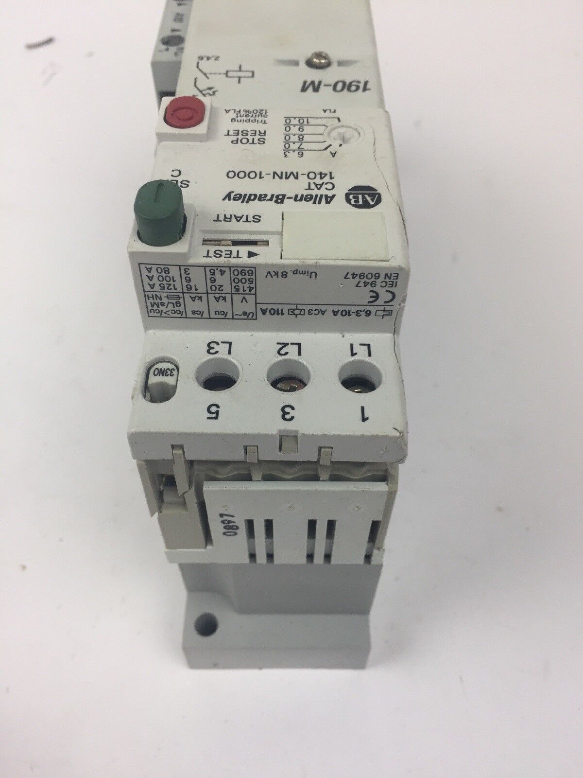 ALLEN BRADLEY 190-M* 140-MN-1000 MOTOR STARTER 100-C09* 100S 140-A210 COIL 120V