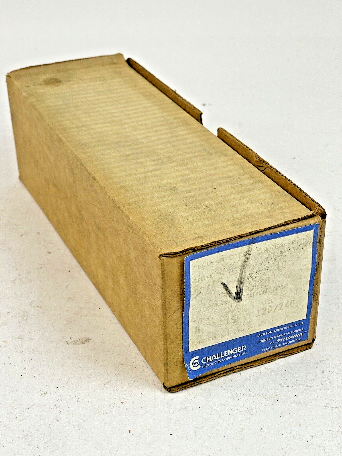 CHALLENGER *BOX OF 10* - A-21 - 15A, 2 POLE TYPE - CIRCUIT BREAKERS- 120/240 VAC