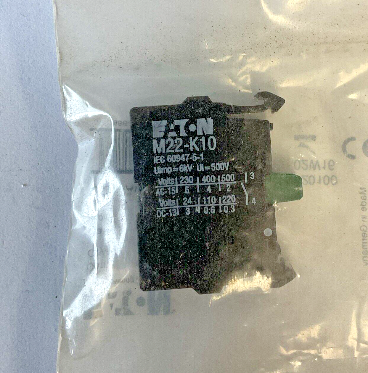 EATON M22-K10 CONTACT BLOCK 6KV 500V ****LOTOF3****
