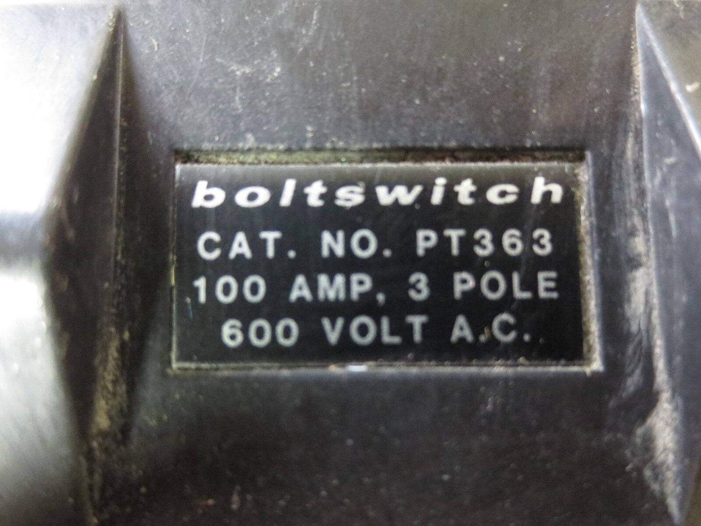 BOLTSWITCH PT363 PULLOUT SWITCH - 100A, 600V, 3-POLE - NEW SURPLUS - PT-363