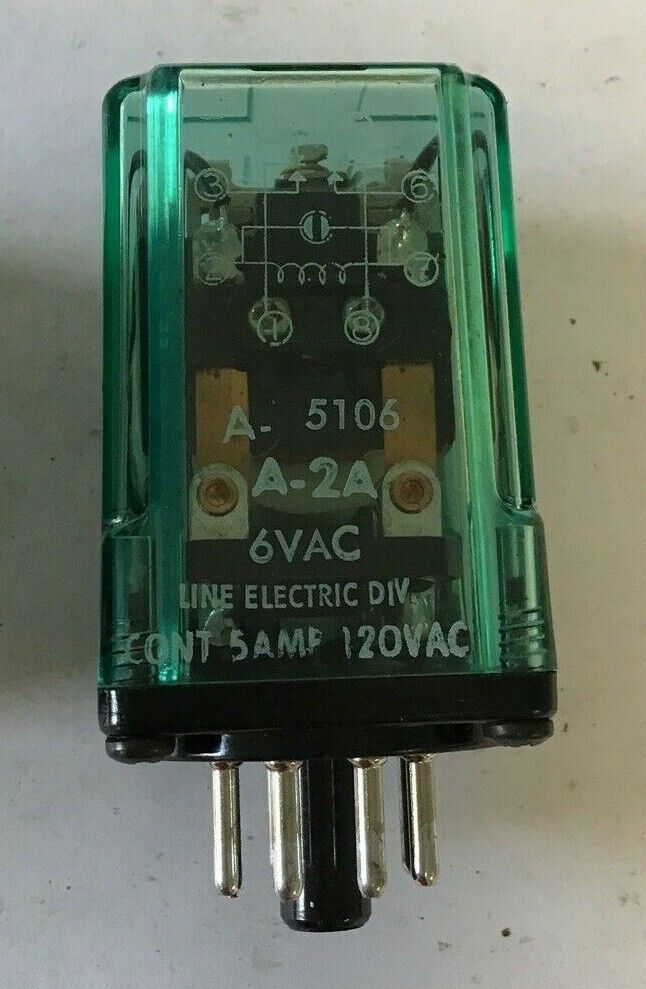 LINE ELECTRIC A-5106 RELAY A-2A 6VAC 5A
