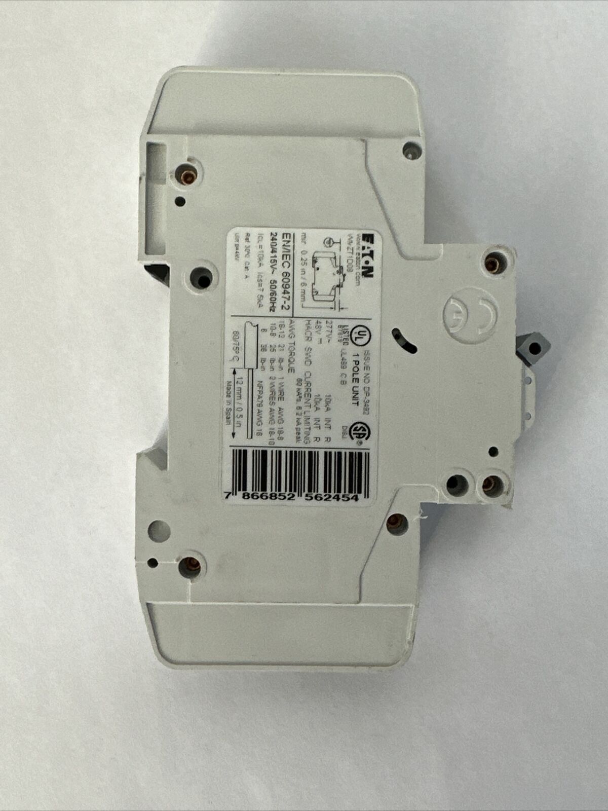 EATON WMZT1D08 CIRCUIT BREAKER 8A 277VAC 1POLE (LOT OF 5)