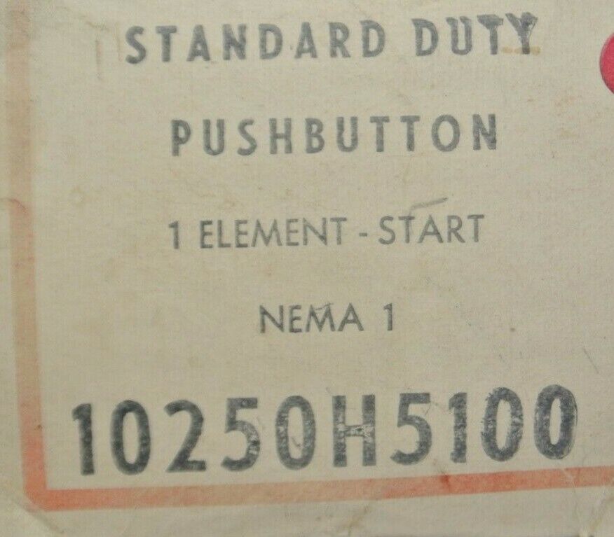 CUTLER-HAMMER 10250H5100 STANDARD DUTY PUSHBUTTON / "START" / NEW SURPLUS