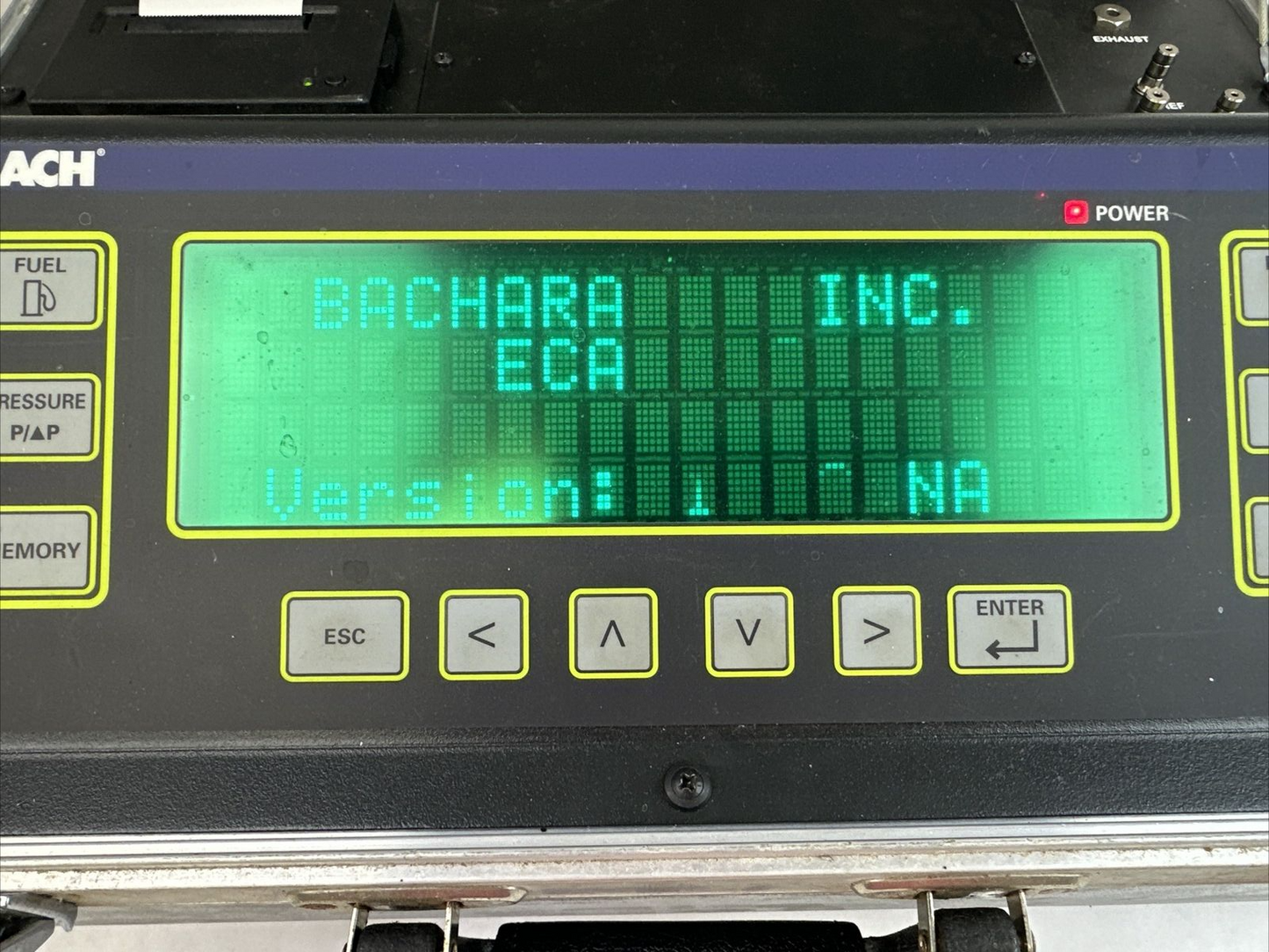 BACHARACH ECA 450 ENVIROMENTAL COMBUSTION ANALYZER VERSION 1.80 INPUT 100-240VAC