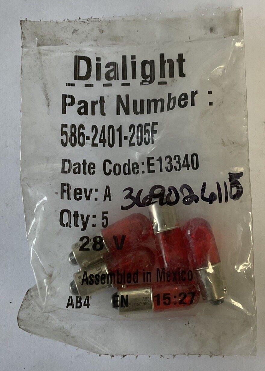 DIALIGHT 586-2401-205F RED LED BULB REV.A 28V ***LOTOF5***